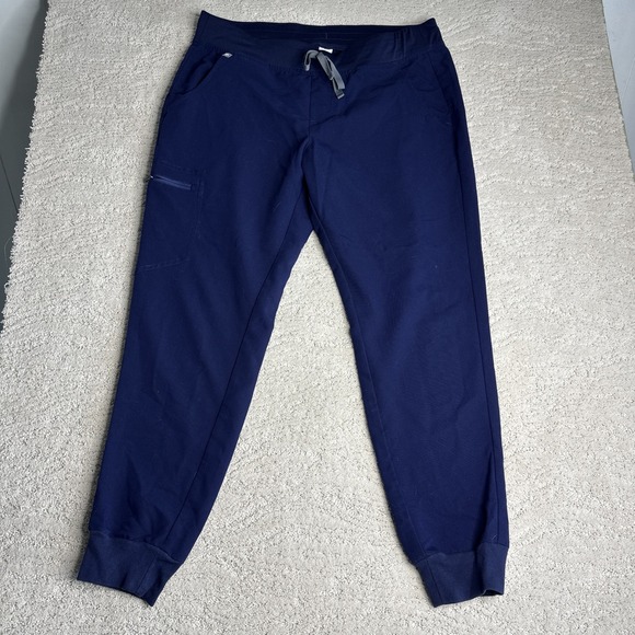 Women's FIGS Large Zamora Jogger Scrub Pants Royal Blue - Picture 2 of 4